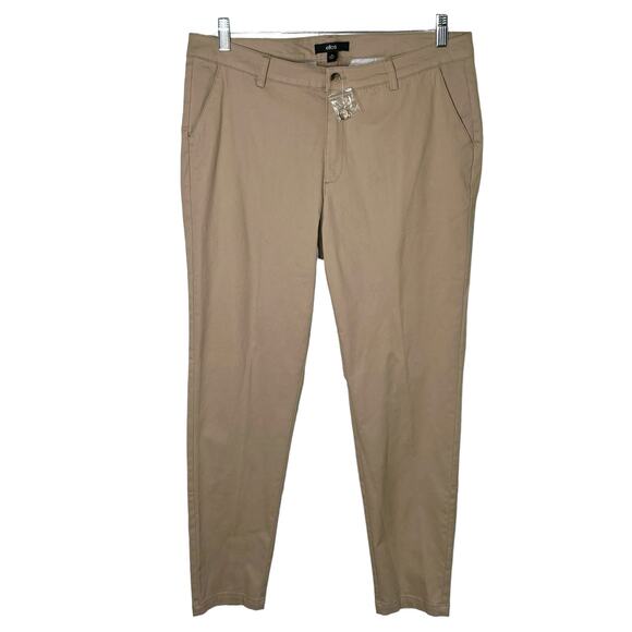 Ellos Womens Modern Stretch Chino Pants 14 Beige Tan Khaki New - Picture 6 of 9